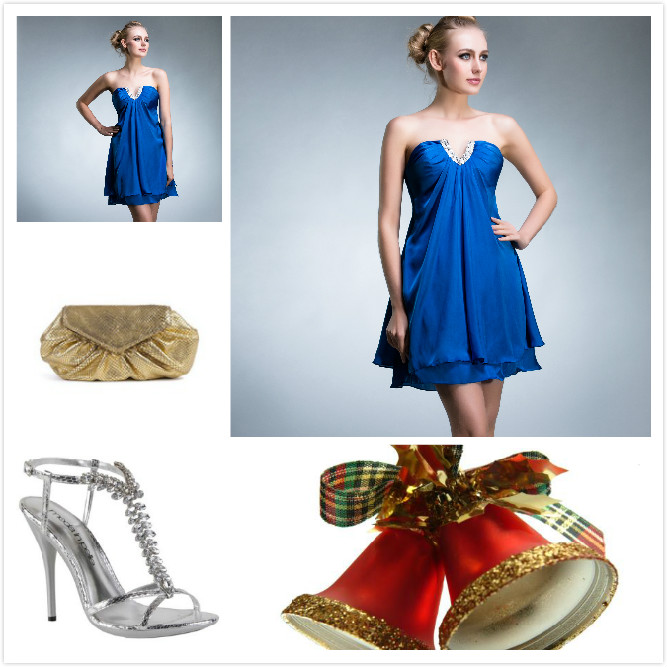 Casper's Fashion World: Blue Short Dress for Christmas, New Year Eve 2013