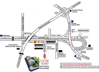 Map to UCSI for Year End Banquet