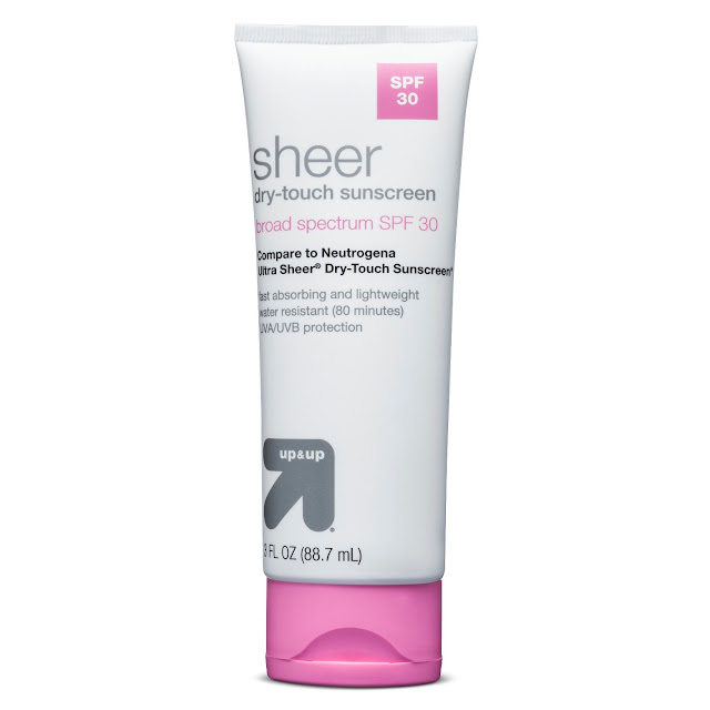 sunscreen, Target Up & Up Sheer Touch SPF 30 sunscreen, sunblock