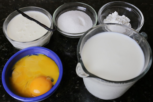 Ingredientes para crema de vainilla