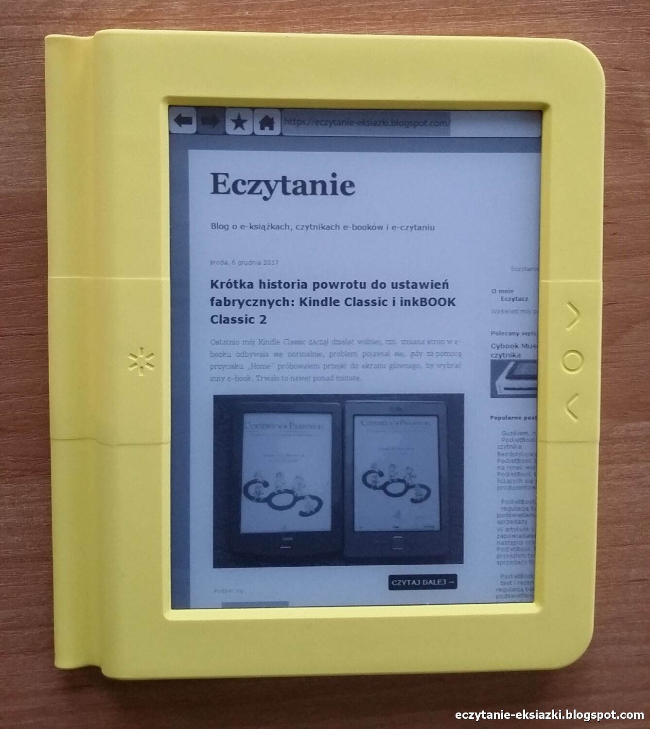 Przegladarka internetowa w czytniku Bookeen Saga