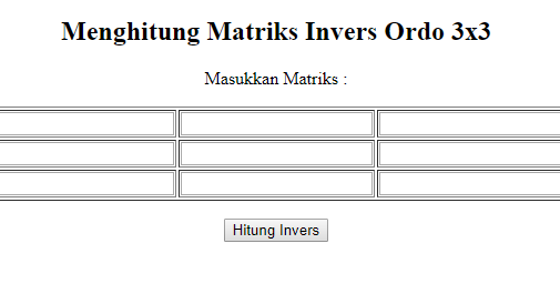 Program Untuk Menghitung Invers Matriks Ordo 3x3