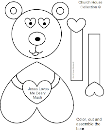 "Jesus Loves Me Beary Much" Valentine's Day Cutout Craft For Kids 