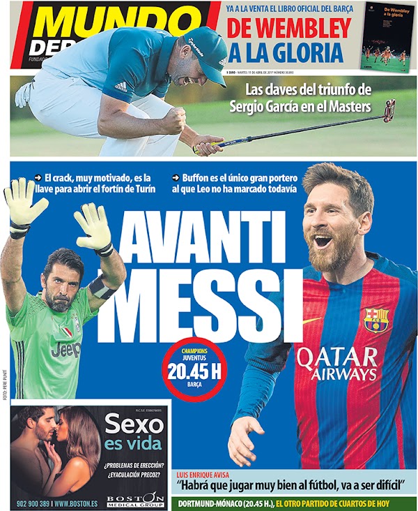 FC Barcelona, Mundo Deportivo: "Avanti Messi"