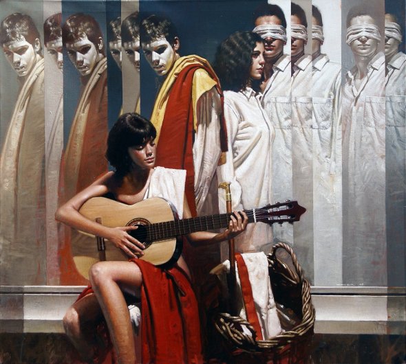 As pinturas a óleo estilo renascentista com toques surreais de Diego Dayer Diego Dayer arte pinturas a óleo estilo renascentista músicos
