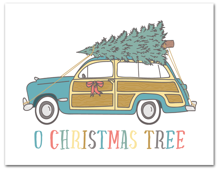 Free Printable Christmas Tree Car | Download this fun and free vintage holiday printable instantly at ishouldbemoppingthefloor.com