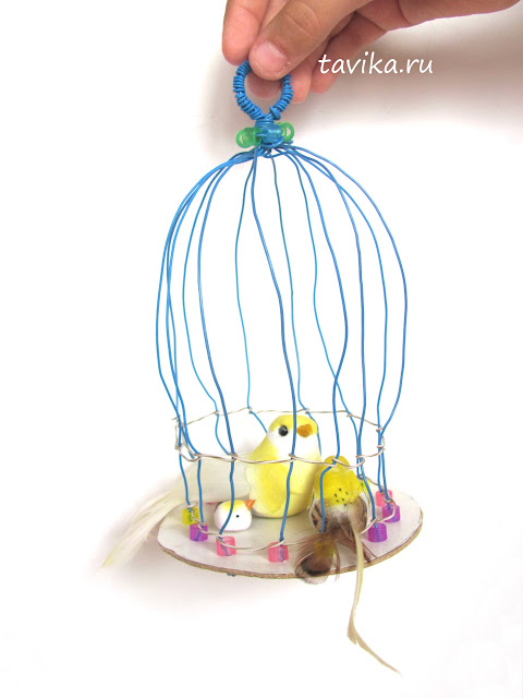детская поделка - клетка для птички