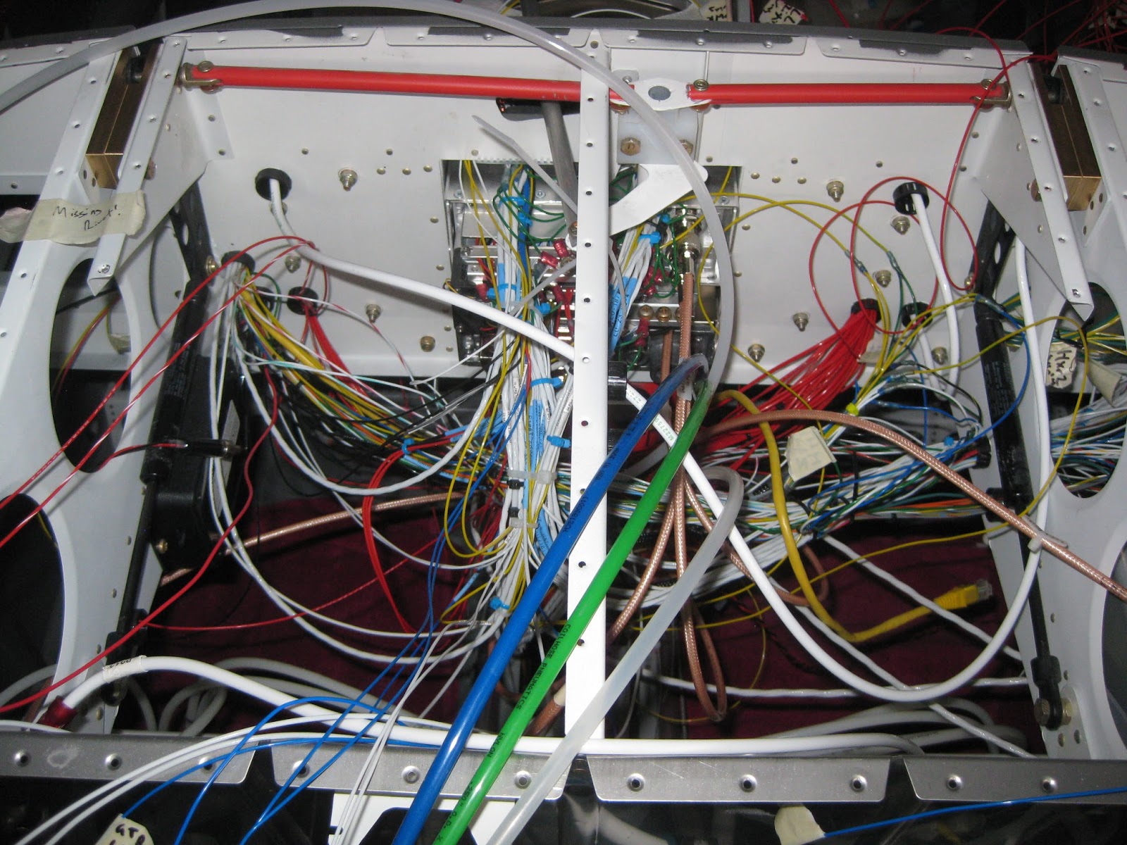 E's Van's RV-14A: Avionics: The big master wiring post.