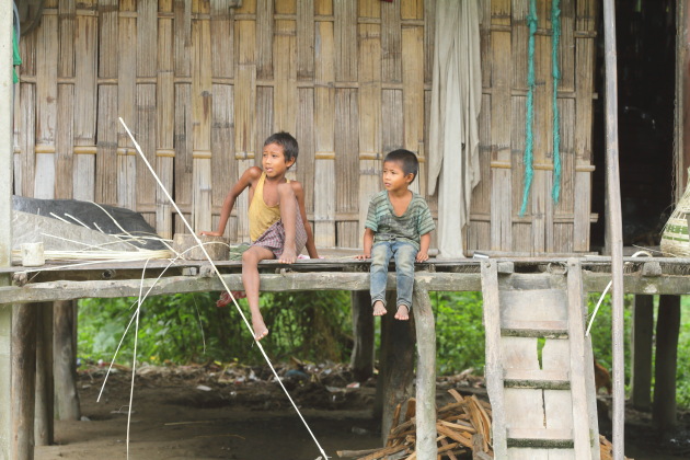 Tribal Kids, Mishing village, Panbari, Assam, India