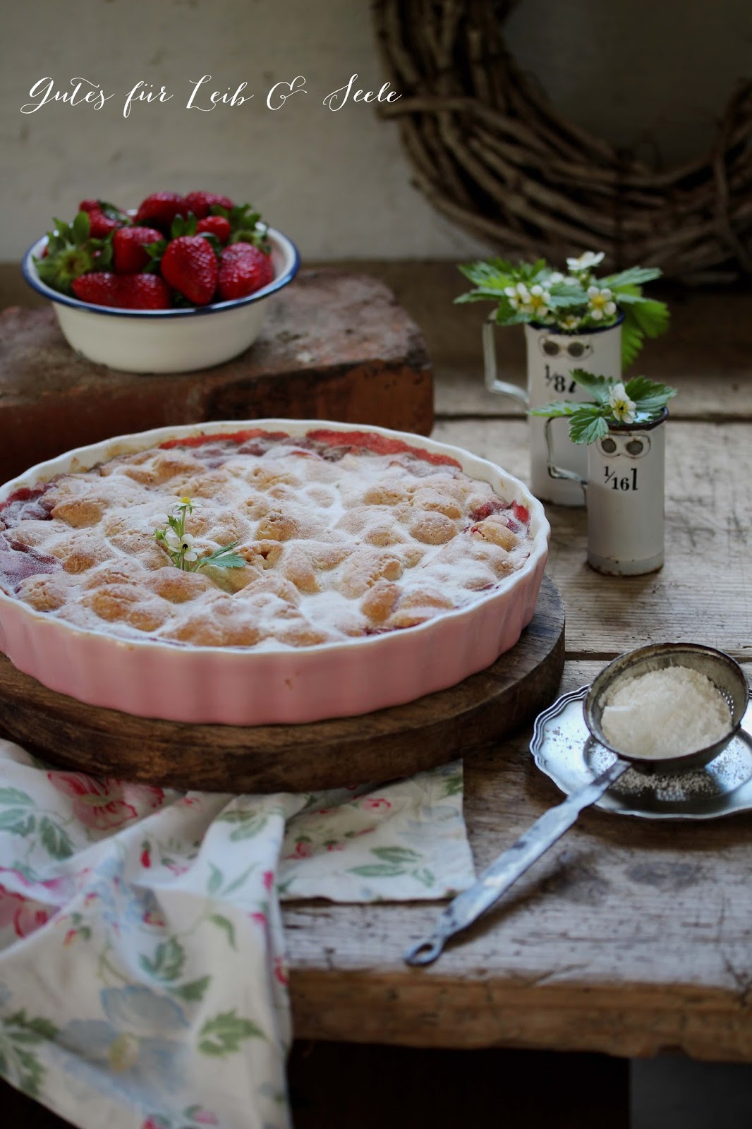 Gutes für Leib &amp; Seele: Gedeckter Erdbeer-Rhabarberkuchen
