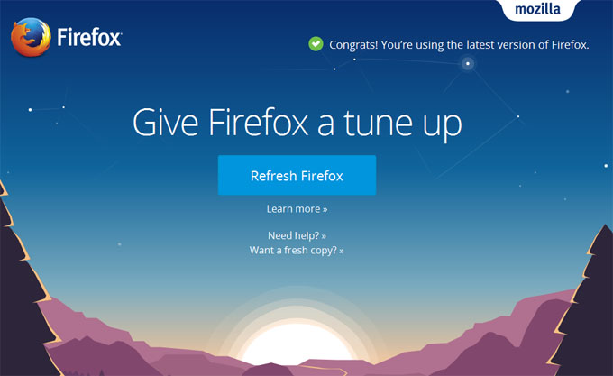 Tatacara langkah untuk kemaskini Firefox versi terkini 2016