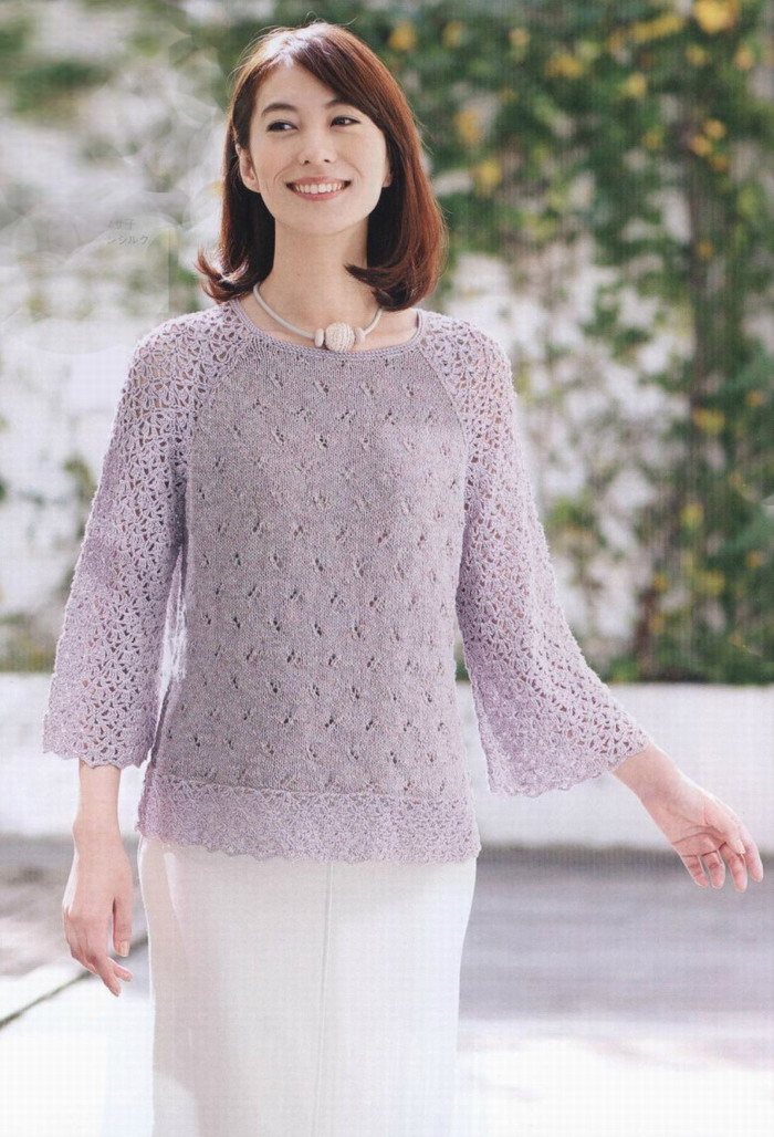 Irina: Knitting + Crochet. Lace Pullover.