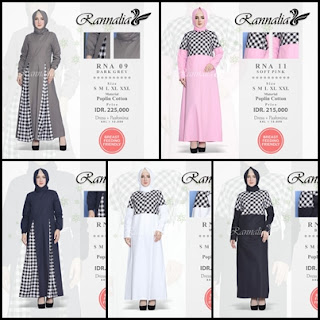 Koleksi Gamis terbaru baju muslim modern Rannalia RNA 09, 11