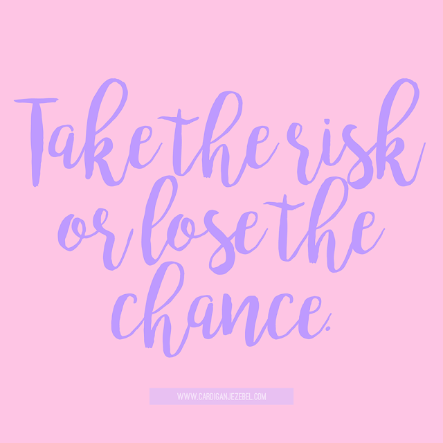 Take the risk or lose the chance. free motivational quote download!