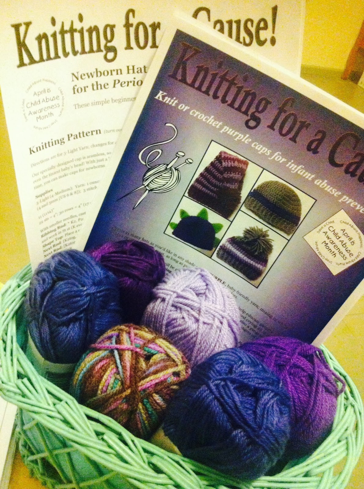Knitting for a Cause the Period of Purple Crying