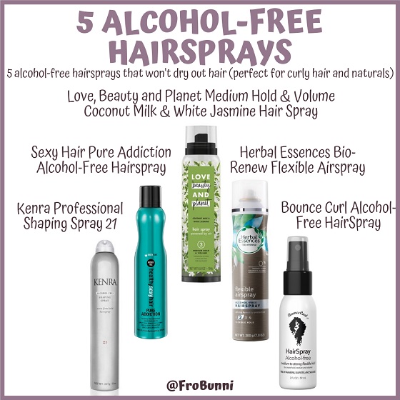 Frobunni 5 Alcohol Free Hairsprays For Natural And Curly Hair