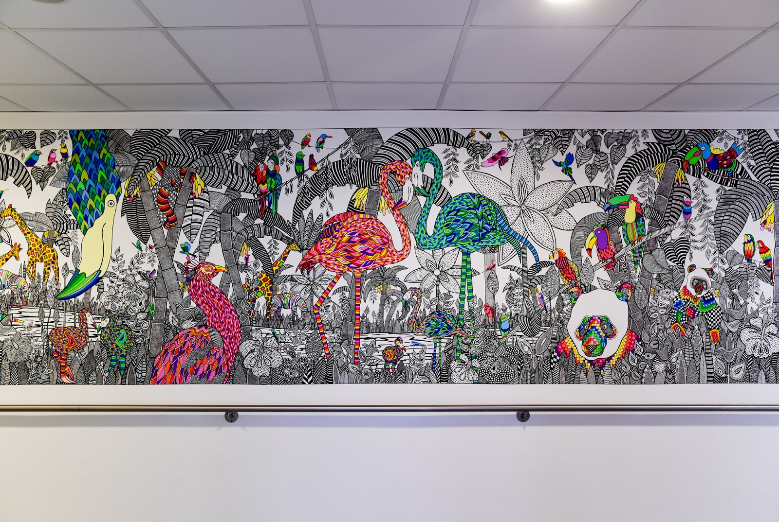 spiritual creation art part of the doctoral work mural on wall in