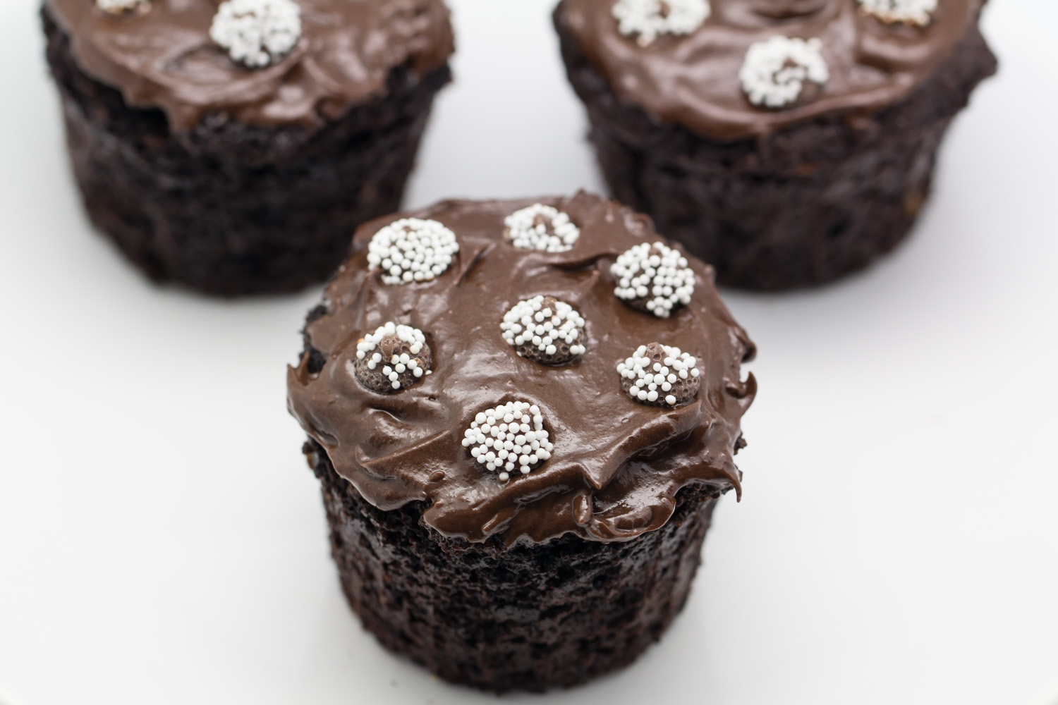 Chocolate Fudge Frosted Chocolate Muffin
