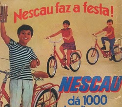 Propaganda do Nescau em 1969 onde sorteavam uma berlinesa: bicicleta dobrável.