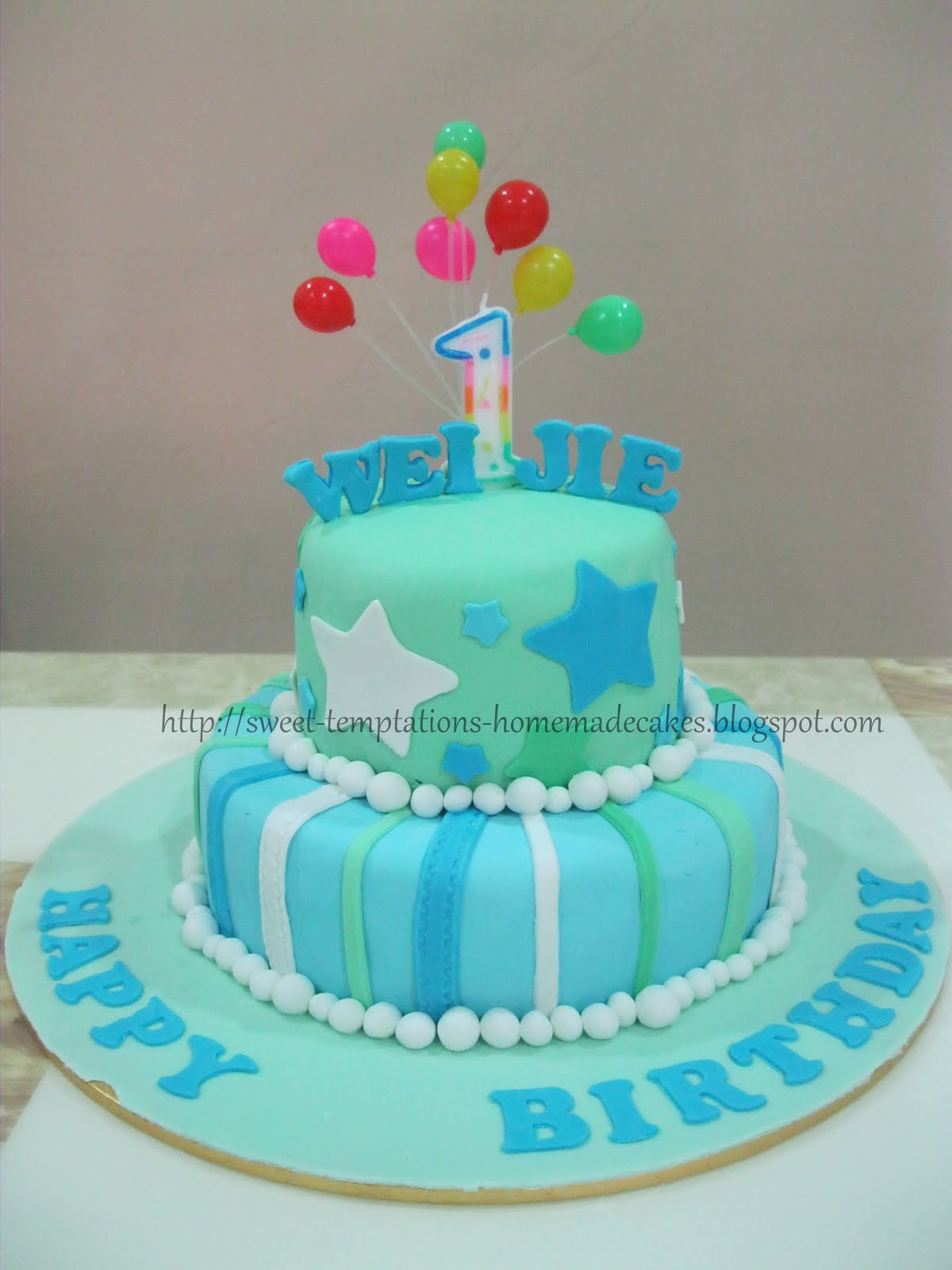 Sweet Temptations Homemade Cakes Pastry 1 Year Old Boy s Tier Cake