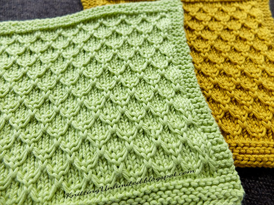 Mock Honeycomb Knit Dishcloth. Free dishcloth pattern no.11 from KnittingUnlimited