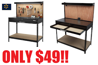 Hyper Tough 46 Inch Easy Assembly Workbench With Led Light Peg