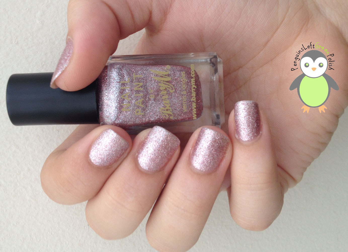 Swatcher Barry M Pink Silver Glitter! PenguinsLeftGreenPolish