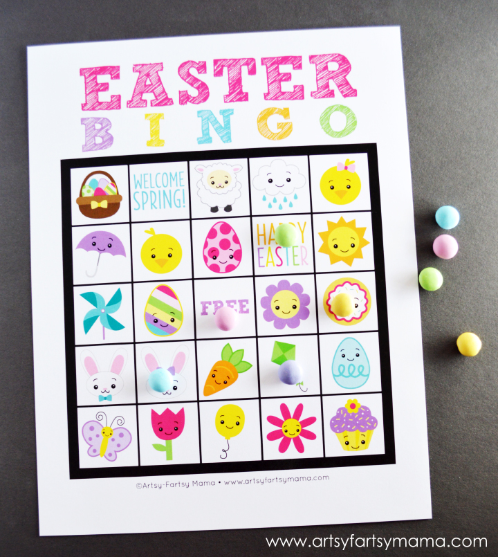 Free Printable Easter Bingo at artsyfartsymama.com #Easter #freeprintable #printable #bingo