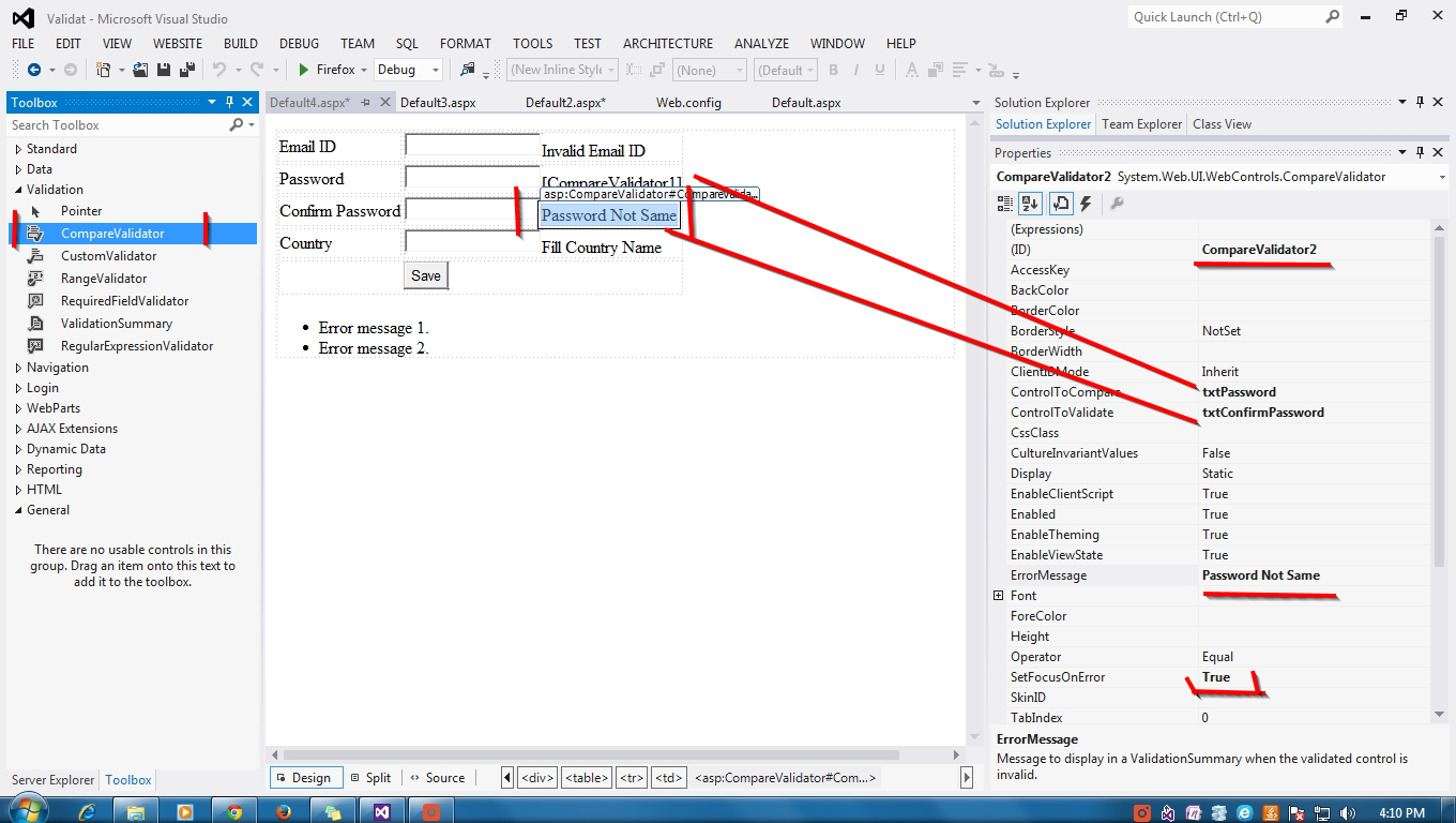 Validation Summary Control in C ScreenShotsDrizzles