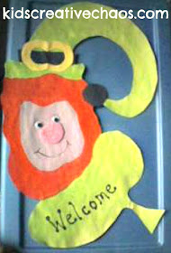 Easy St. Patrick's Day Activity Leprechaun Door Decoration Hanger