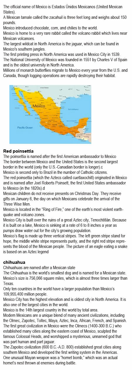 Fun facts about Mexico for kids