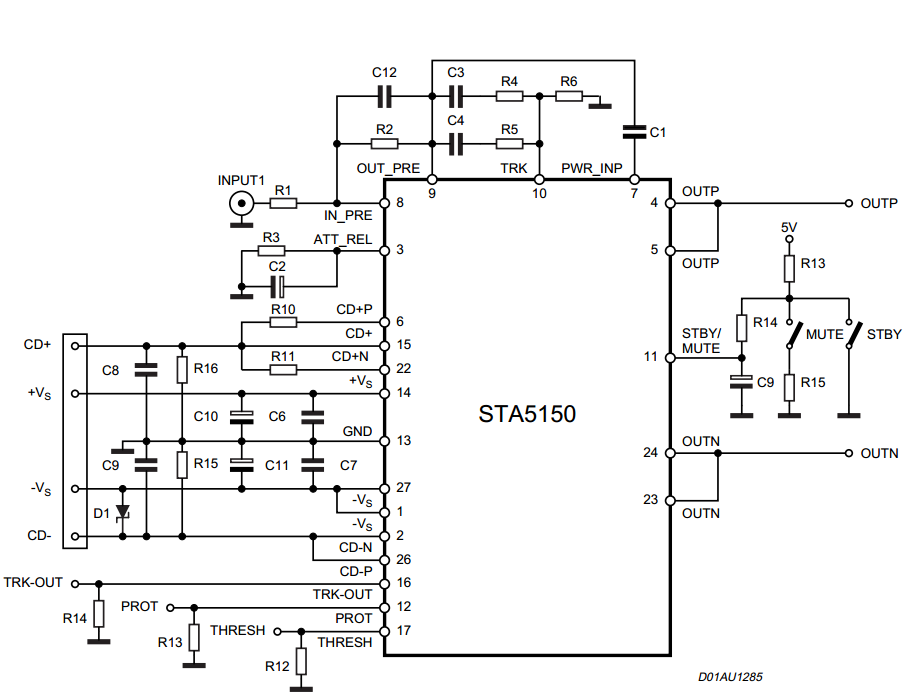 45w Audio Amplifier Circuit Using Stk055