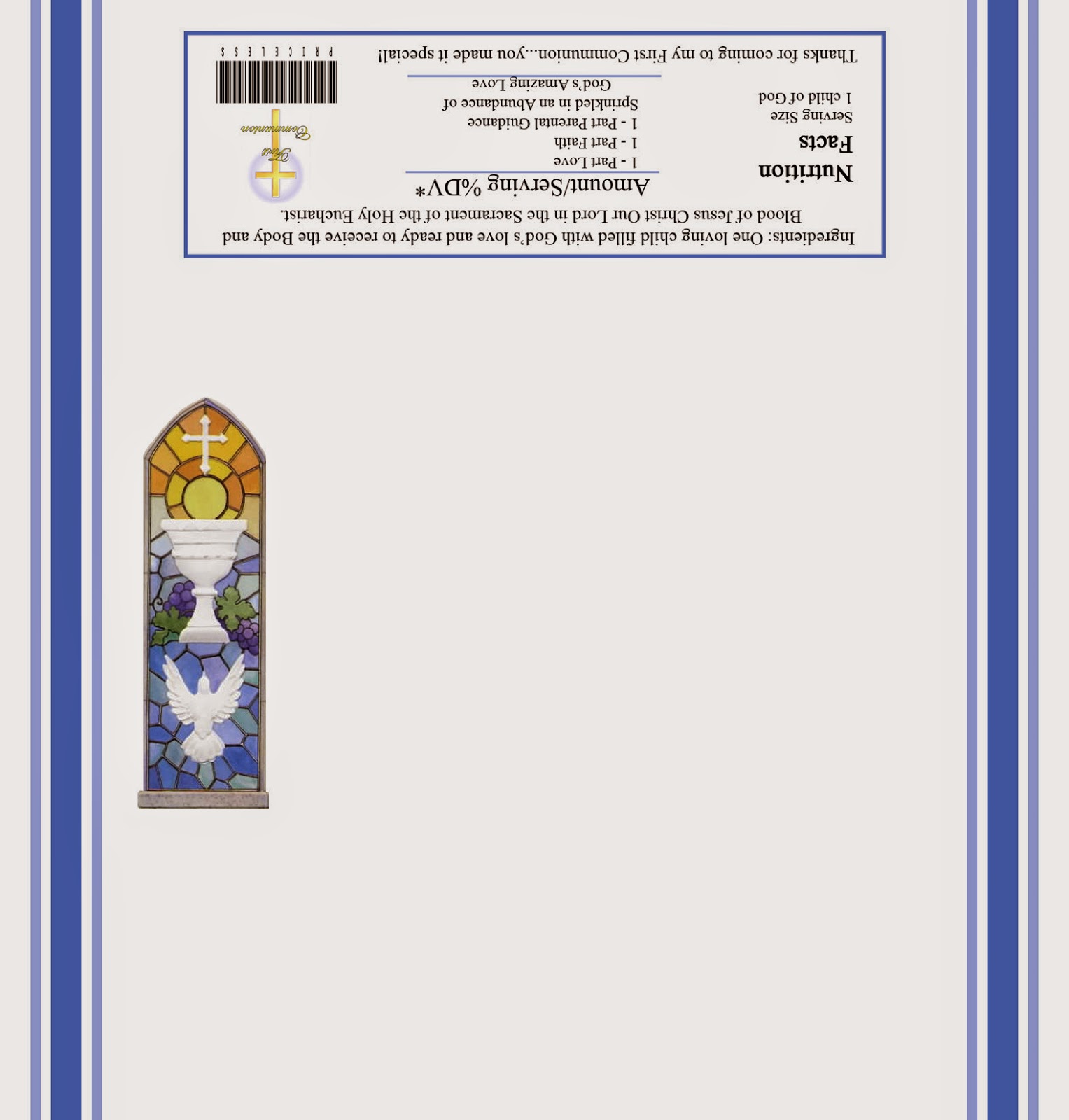 First Communion Free Printable Chocolate Wrappers. 