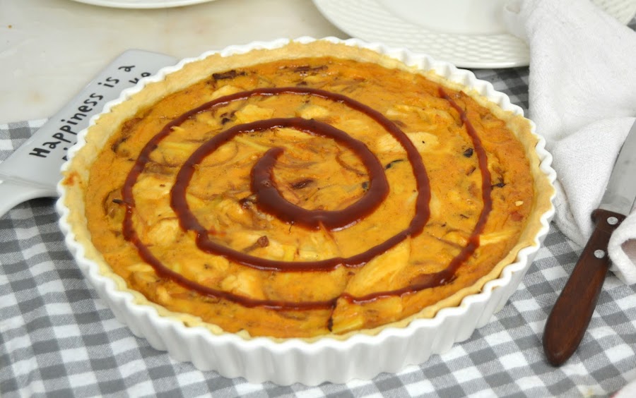 Quiche de pollo barbacoa