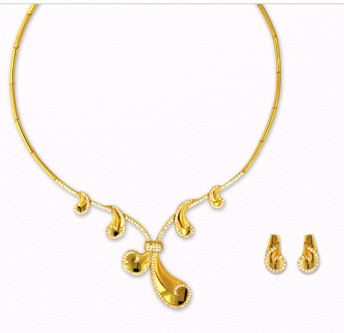 jewelry: JOyalukkas gold pendent earrings set designs ...