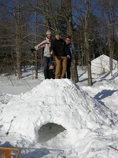 Image of people on a snow fort