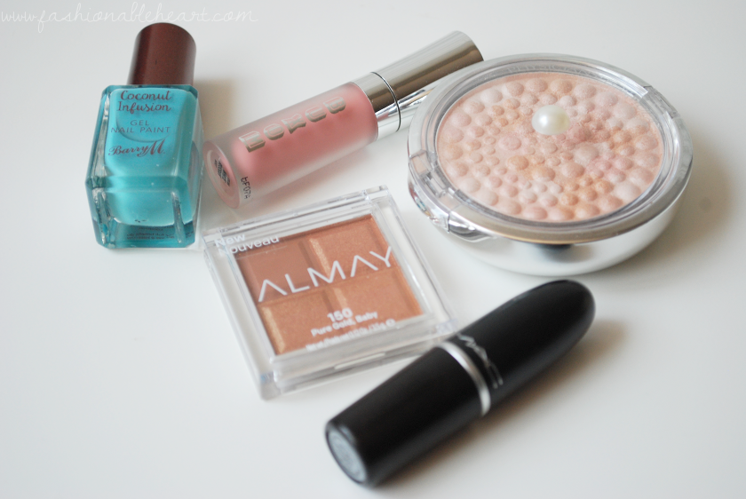 bbloggers, bbloggerca, beauty blog, april, favorites, beauty, 2018, barry m, coconut infusion, nail paint, polish, scuba, buxom, white russian, lip creme, gloss, physicians formula, mineral glow, pearls, translucent, mac, velvet teddy, lipstick, almay, shadow squad, pure gold baby