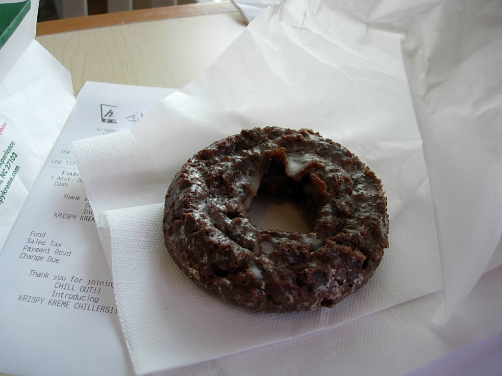 Fast Food Yummy Krispy Kreme Glazed Chocolate Cake Doughnut