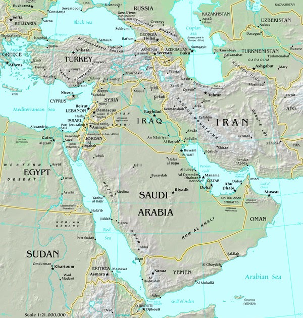 Major Ports Of The World: Map Of Middle East