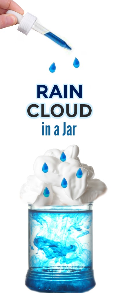 FUN KID SCIENCE: Make a rain cloud in a jar. Great for all ages! #scienceforkids #weatheractivitiesforkids #springscience