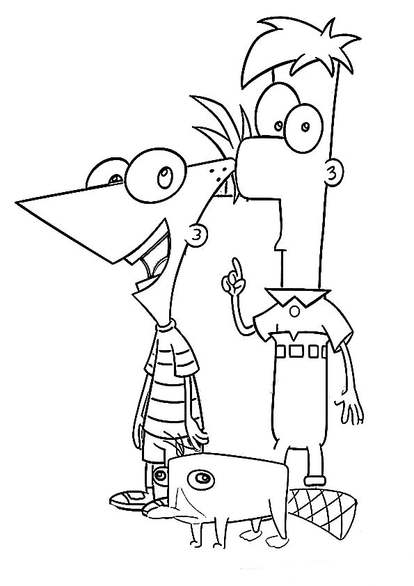  Imagenes para colorear de Phineas y ferb