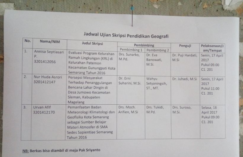 Panduan Mengurus Administrasi Sidang Skripsi Sampai Wisuda S1 Geografigeograpik
