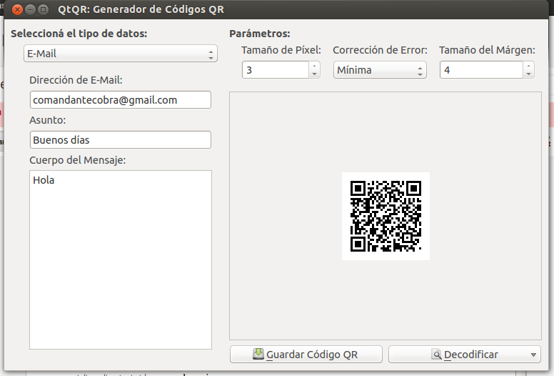 El general Failure, leo tu disco duro qrencoder + zbar Generación y