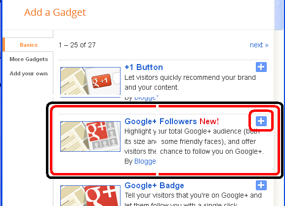 Add Google+ Gadget