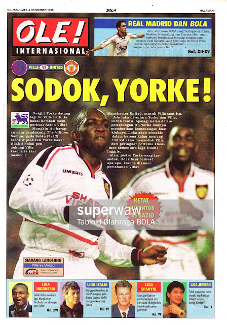 FA PREMIER LEAGUE 1998 VILLA VS MANCHESTER UNITED DWIGHT YORKE FA PREMIER LEAGUE 1998 VILLA VS MANCHESTER UNITED DWIGHT YORKE