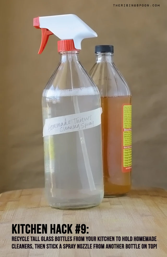 Kitchen Hacks # 9 - Recycle Glass Bottles into Homemade Cleaning Containers