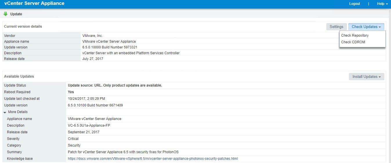 vmware 6.5 build numbers