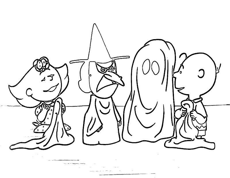 Charlie Brown Halloween Coloring Pages title=