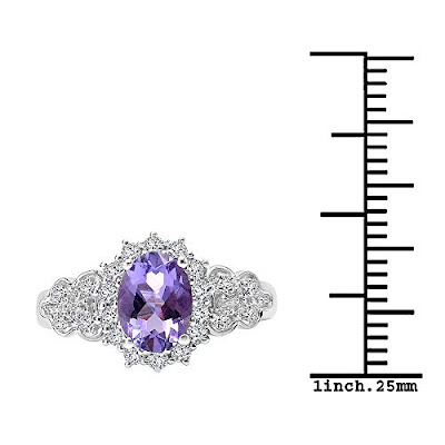 Amethyst Sterling Silver Solitaire Rings