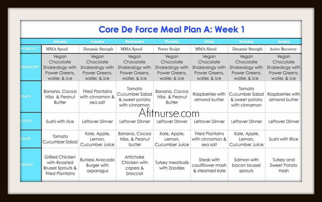 week long meal plans
